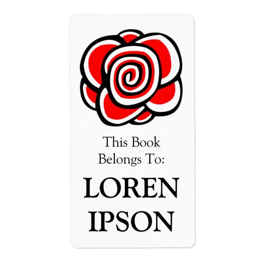 バラ蔵書票 ラベル (正面)