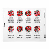 バラ蔵書票 ラベル (フルシート)