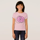 バラ薄紫の女の子のtシャツ tシャツ (正面フル)