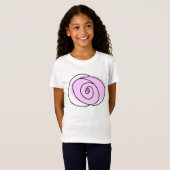 バラ薄紫の女の子のtシャツ tシャツ (正面フル)