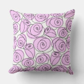 バラ薄紫ストライプの戻る クッション (正面)