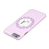 バラ薄紫チェックモノグラムiPhoneケース垂直 Case-Mate iPhoneケース (底)
