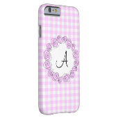 バラ薄紫チェックモノグラムiPhoneケース垂直 Case-Mate iPhoneケース (裏面/右)