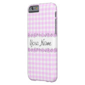 バラ薄紫チェック'名前' iPhoneケース Case-Mate iPhoneケース (裏面左)