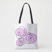 バラ薄紫ブーケオールオーバーtote トートバッグ (正面)