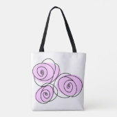 バラ薄紫ブーケオールオーバーtote トートバッグ (裏面)