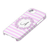 バラ薄紫モノグラムストライプiPhoneケース垂直 Case-Mate iPhoneケース (下部)