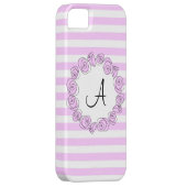 バラ薄紫モノグラムストライプiPhoneケース垂直 Case-Mate iPhoneケース (裏面/右)