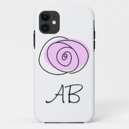 バラ薄紫'モノグラム' iPhoneケース iPhone 11 ケース