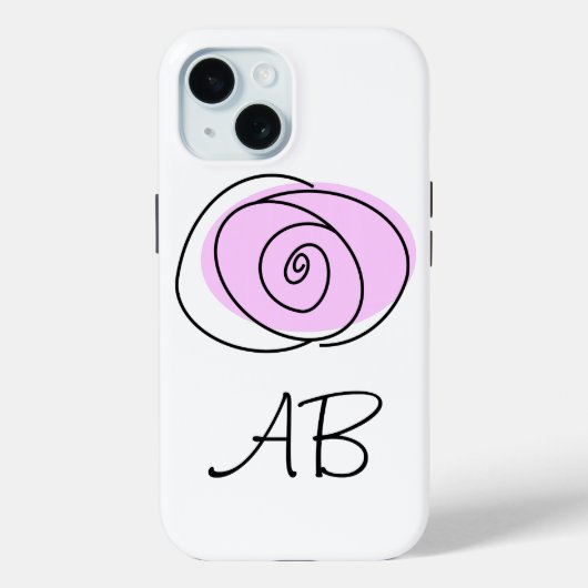 バラ薄紫'モノグラム' iPhoneケース Case-Mate iPhoneケース (裏面)