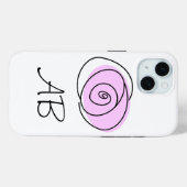 バラ薄紫'モノグラム' iPhoneケース Case-Mate iPhoneケース (裏面 (横))