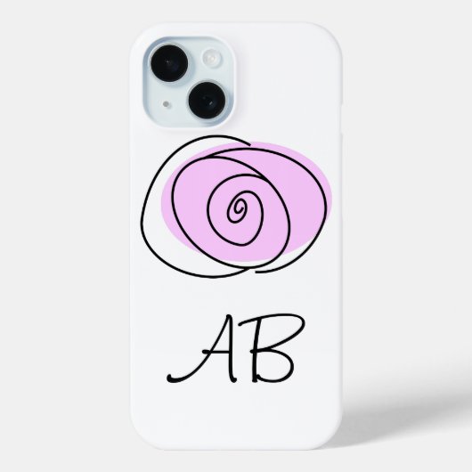 バラ薄紫モノグラムiPhoneケース Case-Mate iPhoneケース (裏面)