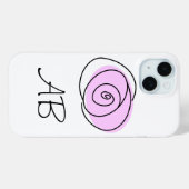 バラ薄紫モノグラムiPhoneケース Case-Mate iPhoneケース (裏面 (横))