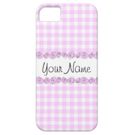 バラ薄紫'名前'チェックされたiPhoneケース垂直 iPhone 11 ケース