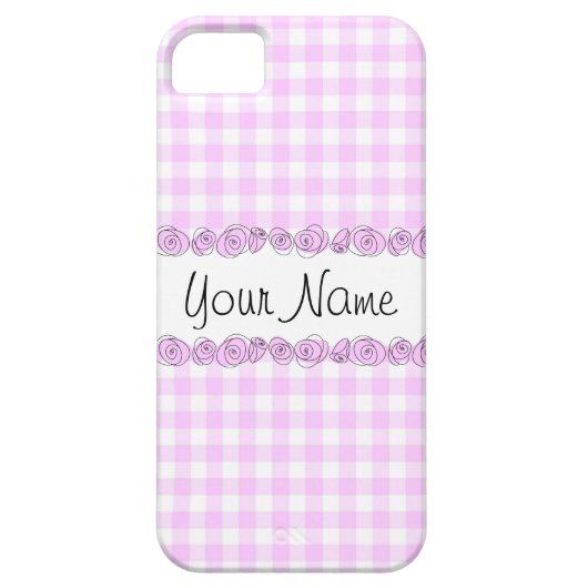 バラ薄紫'名前'チェックされたiPhoneケース垂直 Case-Mate iPhoneケース (裏面)