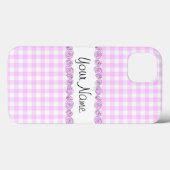 バラ薄紫'名前'チェックiPhoneケース垂直 Case-Mate iPhoneケース (裏面 (横))
