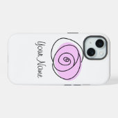 バラ薄紫'名前' iPhoneケース iPhone 15ケース (裏面横)