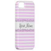 バラ薄紫'名前' iPhoneストライプのケースの垂直 Case-Mate iPhoneケース (裏面/右)