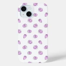 バラ薄紫数々のiPhoneケース iPhone 15ケース