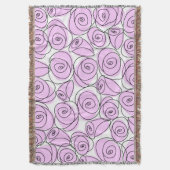 バラ薄紫毛布 スローブランケット (正面縦)