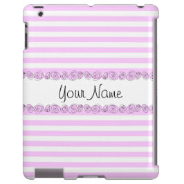 バラ薄紫「名前」ストライプのiPhoneケース垂直 iPhone 13ケース