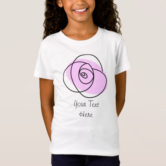 バラ薄紫「文字」女子Tシャツ Tシャツ (正面)