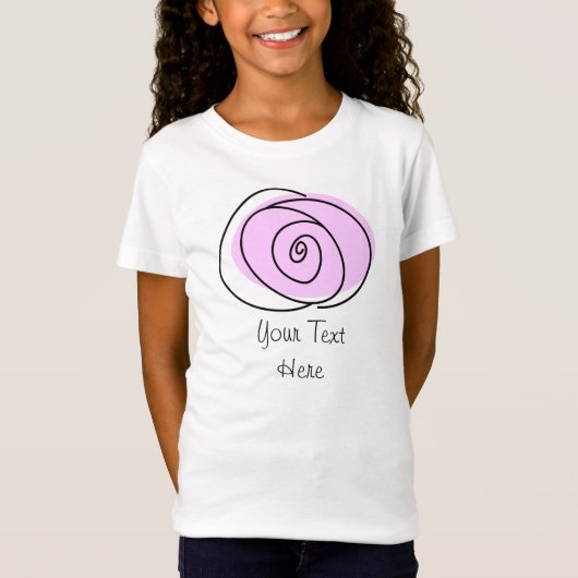 バラ薄紫「文字」女子Tシャツ Tシャツ (正面)