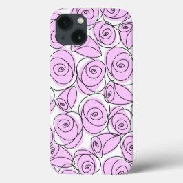 バラ薄紫iPhoneケース iPhone 13ケース