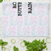 バラ蝶と虹ビヴィヴィッド キッチンタオル (折り畳み)