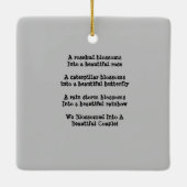 バラ蝶と虹ビヴィヴィッド セラミックオーナメント (裏面)