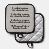 バラ蝶と虹ビヴィヴィッド 鍋敷き (正面/裏面)