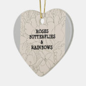 バラ蝶と虹 セラミックオーナメント (左)