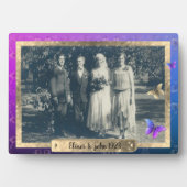 バラ蝶テーブルトッププラークとイーゼル フォトプラーク (正面)