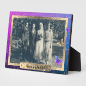 バラ蝶テーブルトッププラークとイーゼル フォトプラーク (側面)