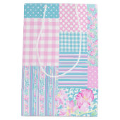 バラ蝶フェイクパッチワーク中抱き枕 ミディアムペーパーバッグ (裏面)