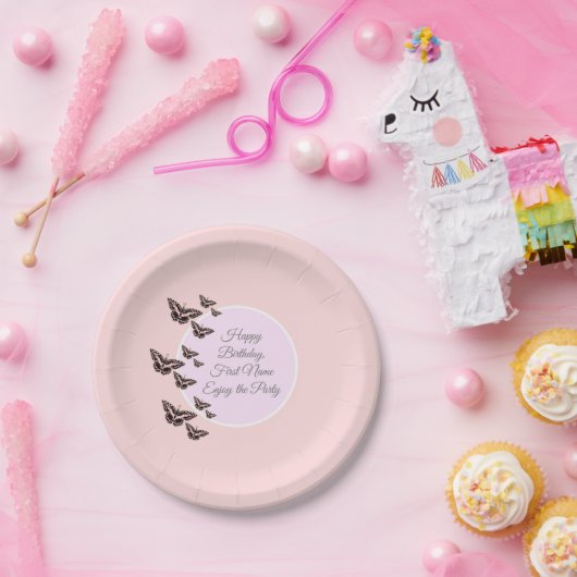 バラ蝶 ペーパープレート (パーティー)