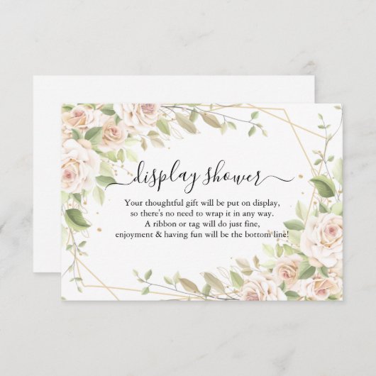 バラ表示ブライダルウェディングシャワーエンクロージャカード エンクロージャーカード (正面/裏面)