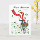 バラ記念日カードのバスケット カード (黄色い花)