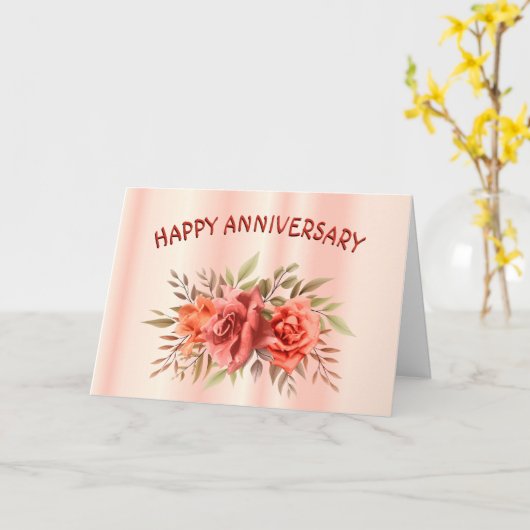 バラ記念日 カード (黄色い花)