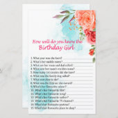 バラ誕生日の女の子をどれだけ知っているか (正面/裏面)