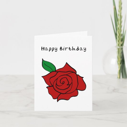 バラ誕生日カード カード (正面)