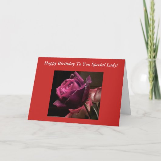 バラ誕生日カード カード (正面)