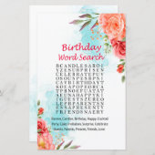 バラ誕生日単語検索ゲーム (正面/裏面)