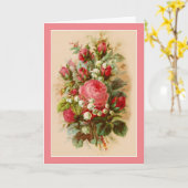 バラ誕生日折り畳みグリーティングカード カード (黄色い花)