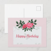 バラ誕生日 ポストカード (正面/裏面)