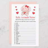 バラ象のベビーアニマルズネームゲーム (正面/裏面)