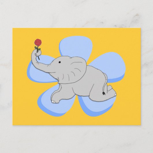 バラ象はがきベビー ポストカード (正面)