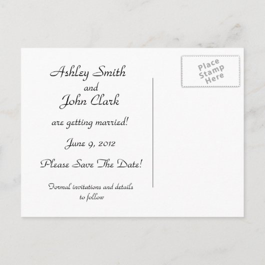 バラ赤と白は日付はがきを保存 案内ポストカード (裏面)