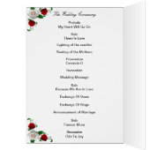 バラ赤と白クリスマス結婚式 プログラム (内側 (左))