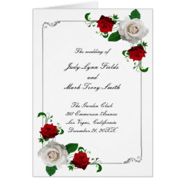 バラ赤と白クリスマス結婚式 プログラム